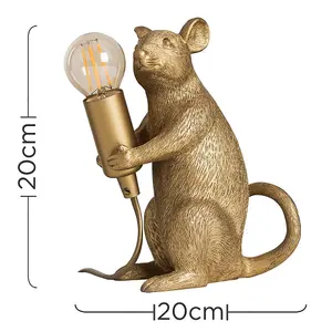 ValueLights Raymond Modern Metallic Gold Painted Rat Design Table Lamp