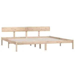 Berkfield Bed Frame Solid Wood Pine 180x200 cm Super King Size