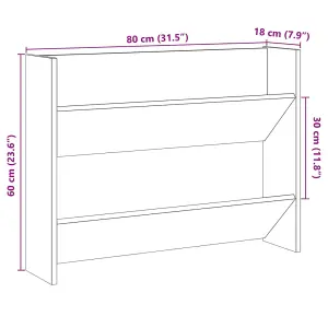 Berkfield Wall Shoe Cabinet Old Wood 80x18x60 cm Engineered Wood