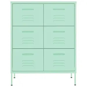 Berkfield Drawer Cabinet Mint 80x35x101.5 cm Steel