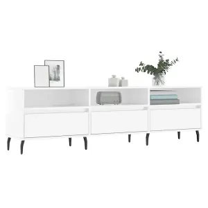 Berkfield TV Cabinet High Gloss White 150x30x44.5 cm Engineered Wood