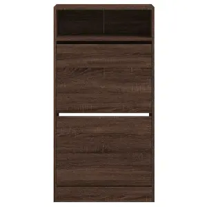 Berkfield Shoe Cabinet Brown Oak 60x34x116 Engineered Wood