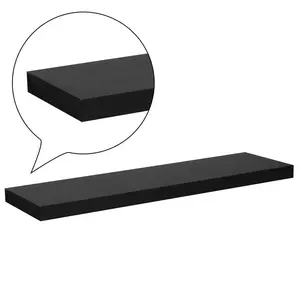 Gauti 2 Piece Floating Shelf (Set of 2) Black / 3.8cm H x 60cm W x 22.9cm D