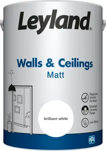 Leyland Walls & Ceilings Brilliant White Matt Paint 5L