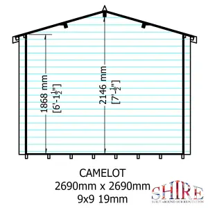 Shire Camelot 9x9 Log Cabin 19mm Logs