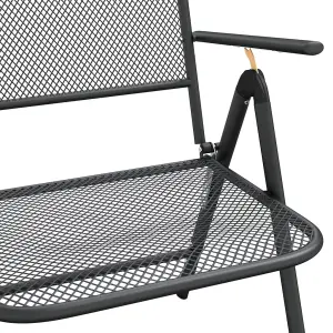 Berkfield Folding Garden Chairs 2 pcs Expanded Metal Mesh Anthracite