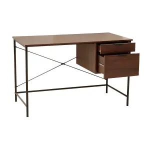 Interiors by Premier Bradbury Dark Walnut Veneer Desk With Drawers