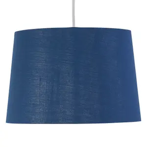 First Choice Lighting Set of 2 Zoey Navy Blue with Silver Inner Easy Fit Pendant or Lamp Shades