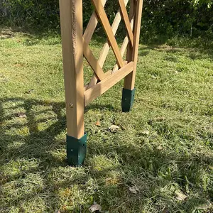 Wooden Garden Arch (Tan) with Ground Spikes