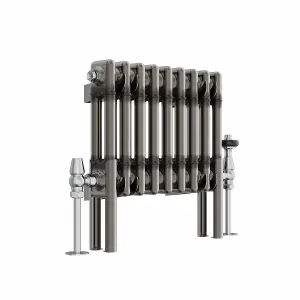 Right Radiators 300x425 mm Horizontal Traditional 2 Column Cast Iron Style Radiator Raw Metal