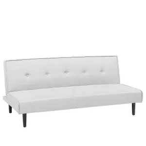 Beliani Retro Sofa Bed VISBY Light Grey