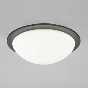 Litecraft Arwel Matte Black LED Flush Bathroom Ceiling Light