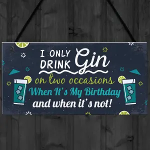 Red Ocean Funny Gin Sign Birthday Gift For Gin Lovers Hanging Gin Tonic