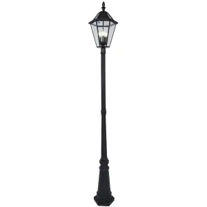 CGC Black Victorian Style LED Solar Lantern Large Lampost Light