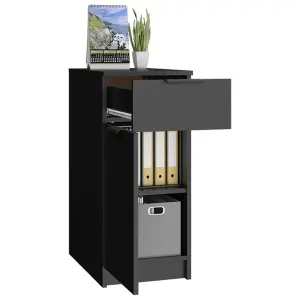 Berkfield Desk Cabinet Black 33.5x50x75 cm Engineered Wood