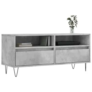 Berkfield TV Cabinet Concrete Grey 100x34.5x44.5 cm Engineered Wood