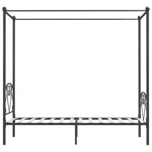 Berkfield Canopy Bed Frame Grey Metal 100x200 cm