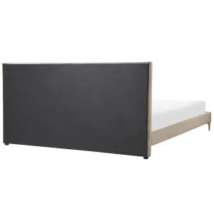 Velvet EU Super King Size Bed Taupe LIMOUX