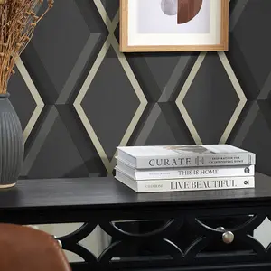 Profile Geometric Wallpaper In Black