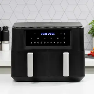 Quest 9 Litre Dual Basket Air Fryer with LED Touch Display