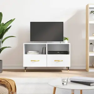 Berkfield TV Cabinet High Gloss White 80x36x50 cm Engineered Wood