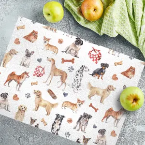 Textured Glass Chopping Board Dogs Design - Medium