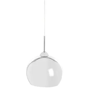 Interiors by Premier Chrome and White Inside Pendant Light