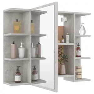 Berkfield Bathroom Mirror Cabinet Concrete Grey 80x20.5x64 cm Engineered Wood