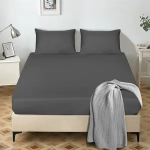 Egyptian-Quality Cotton sheet Flat Charcoal / Double (4'6")