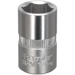 12mm Chrome Vanadium Forged Steel Drive Socket - 3/8" Square Drive Tool