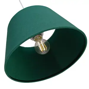 Traditional 30cm Forest Green Linen Fabric Drum Table/Pendant Shade 60w Maximum