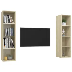 Berkfield Wall-mounted TV Cabinets 2 pcs Sonoma Oak Engineered Wood