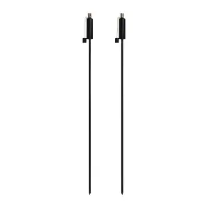 Harbour Housewares - Metal Round Garden Fire Torches - 146cm - Black - Pack of 2