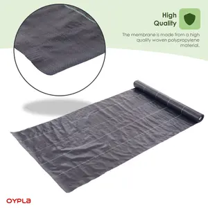 Oypla 1m x 50m Heavy Duty Weed Control Ground Cover Membrane Sheet