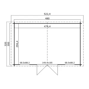 Lasita Osland Udo 300 - 4.8m x 3m - Traditional Style Log Cabin Summer House