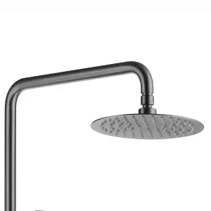 ENKI Dune Gunmetal Grey Round Thermostatic Shower Head & Handheld 200mm