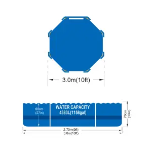 Avenli 10ft Round Steel Family Pool