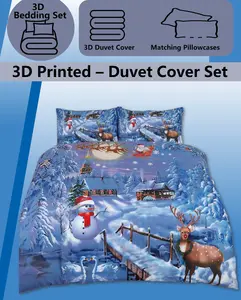 Christmas Festive-Season DUVET SET 3D Print Polycotton Bedding Set