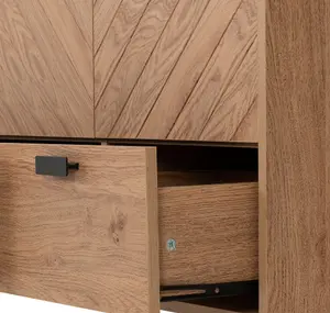 Leon 3 Door 2 Drawer Wardrobe Medium Oak Effect