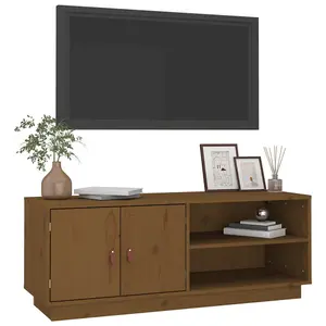 Berkfield TV Cabinet Honey Brown 105x34x40 cm Solid Wood Pine