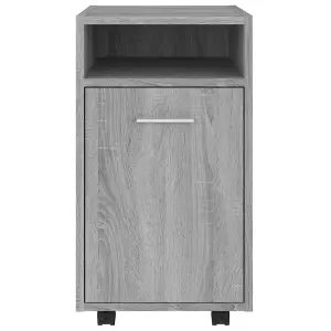 Berkfield Side Cabinet with Wheels Grey Sonoma 33x38x60 cm Engineered Wood