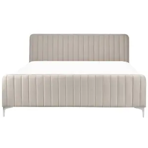 Velvet EU Super King Size Bed Taupe LUNAN