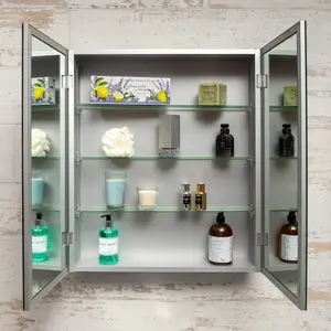 Marvel Bathroom Double Mirrored Wall Cabinet (H)703mm (W)600mm