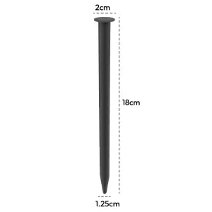 KCT 10 Pack 18cm Plastic Fixing Pegs for Flexible Garden Lawn Edging Securing Ground Stakes Heavy Duty Replacement Spare