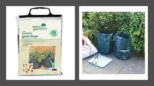 Potato Grow Bags Pack Of 2 Kingfisher Green Tarpaulin Growing Sacks With Handles