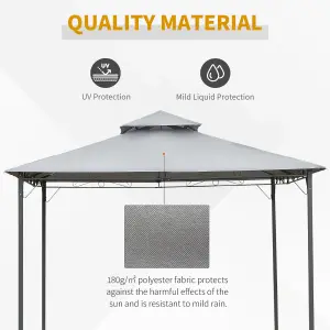 Outsunny 3x3(m) Outdoor Patio Gazebo Steel Canopy Tent Pavilion 2-Tier Roof Top