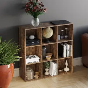 Vida Designs Durham 3x3 Cube Storage Unit, Dark Wood