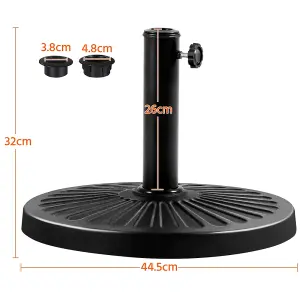 Yaheetech Black 10kg Resin Patio Market Umbrella Base