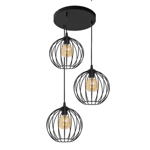 Luminosa Mercure Cluster Pendant Ceiling Light Black 40cm