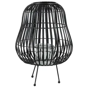 Beliani Scandinavian Lantern BERKNER Wood Black